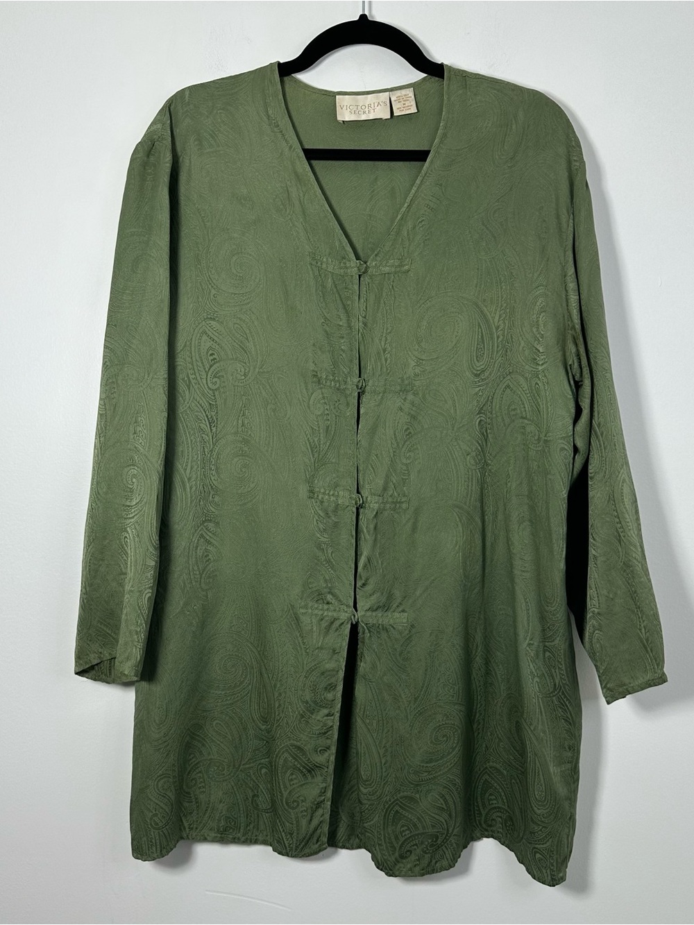 Victoria's Secret Women's Vintage Gold Label Tunic Button Top M 100% Silk